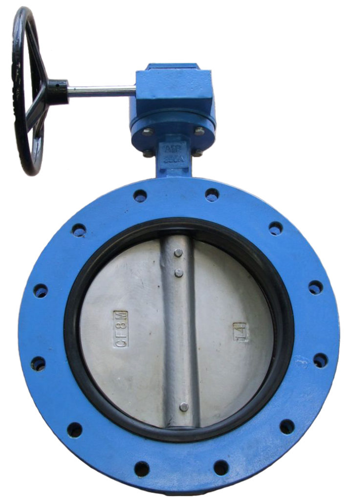 Double Flanged Butterfly Valve Gear Operated Advanced Industrial